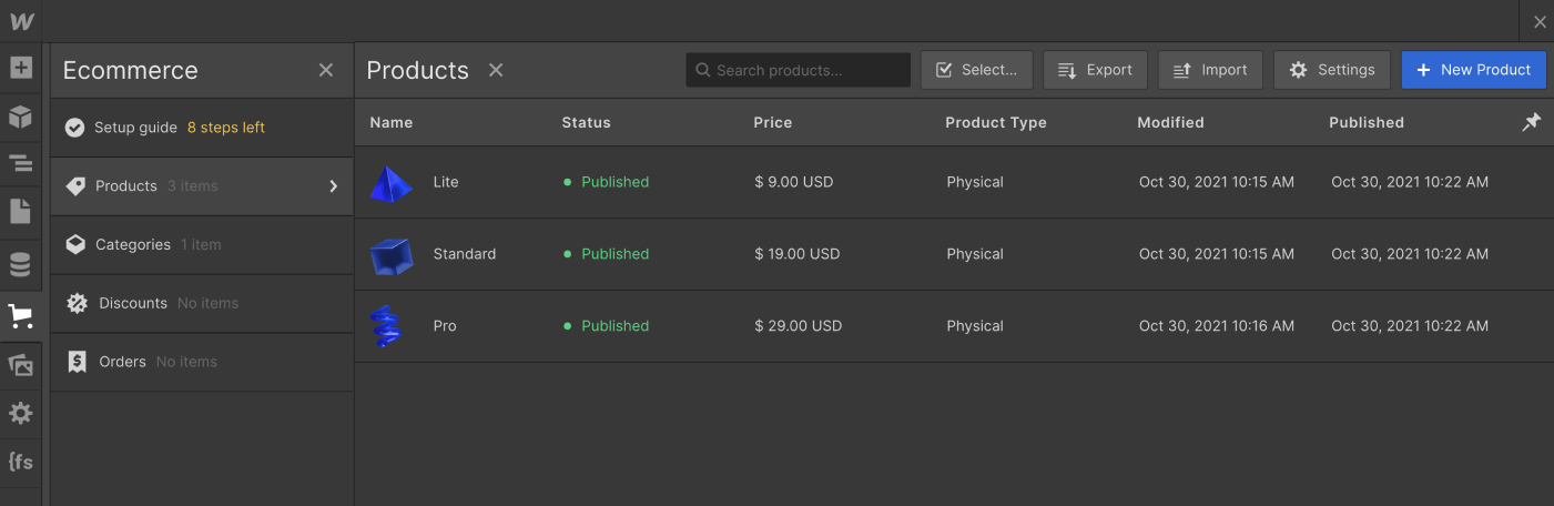 eCommerce Page - DeFi X Webflow Template