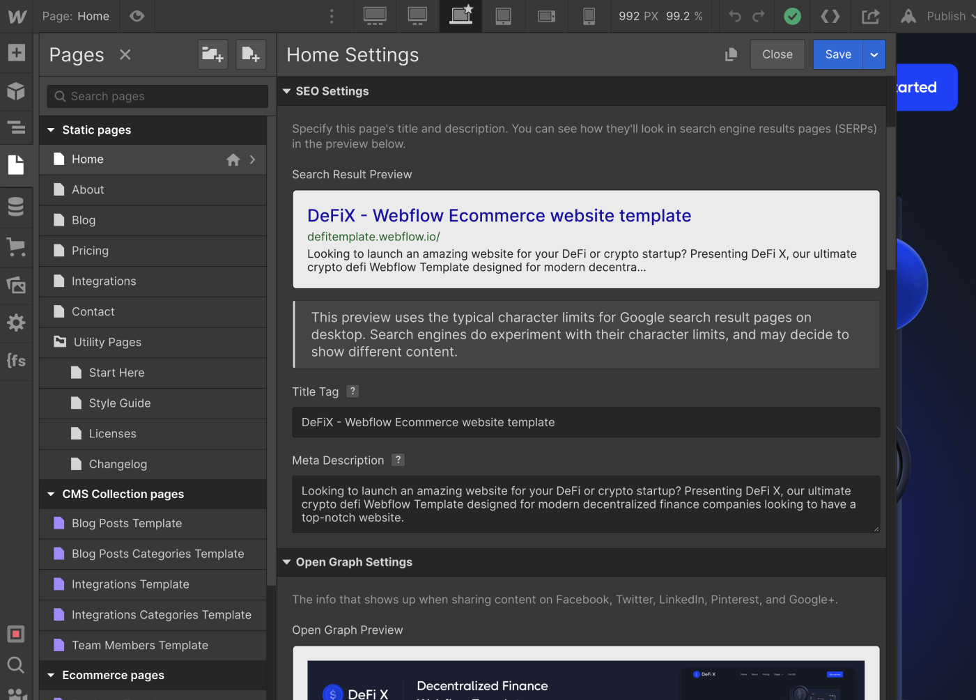 SEO - DeFi X Webflow Template