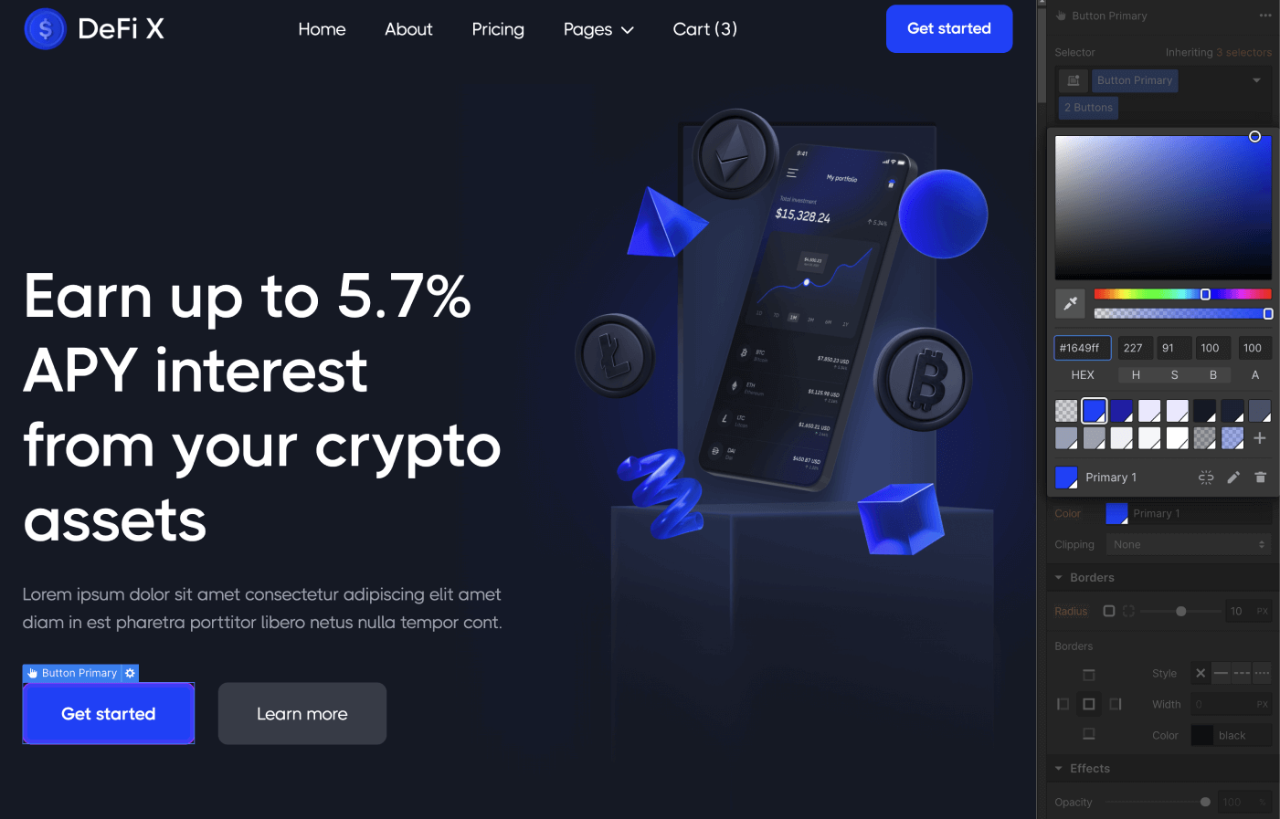 Colors - DeFi X Webflow Template