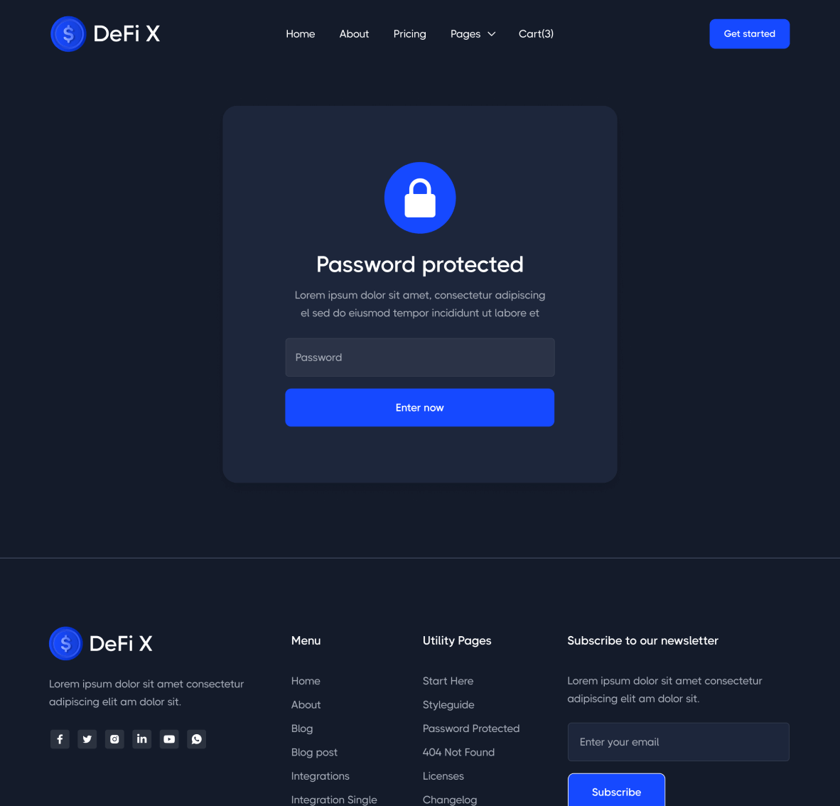 Password Protected - DeFi X Webflow Template