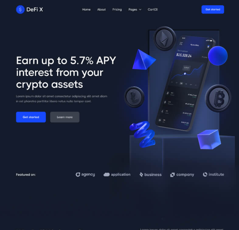 Home Page - DeFi X Webflow Template
